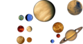 In-Game Sprite Sheet of the planets.