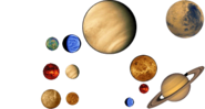 In-Game Sprite Sheet of the planets.