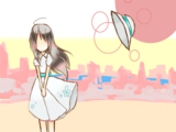 #102 - "Hat", by らう - After meeting the lady underneath the big red sun in the Pastel Blue House.