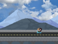 The Wandering Together event depicts Wandering Girl driving a moped down a road. Minnatsuki sit in the back, clinging to her. In the background are mountains and clouds at daytime.