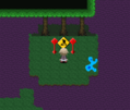The red signs in the teleport maze.