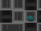 A blue creature that will appear near the maze's exit.