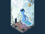 Azure Garden (Steaming Bathtub Creature)