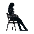 The full sprite of Shimako as she would appear on the balcony of the Rainy Apartments.