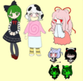 Official art of some of the minor characters by Green pig.[1]