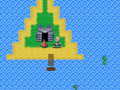 A cone blocking it after defeating the boss, which disappears when the world is left